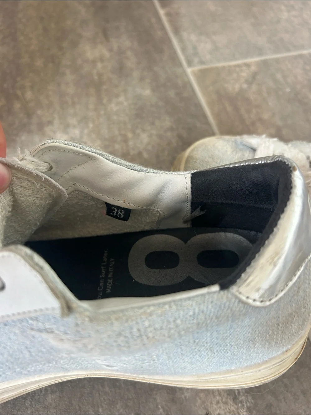 P448  Casual Women's Light Blue Denim Lace-Up Sneakers